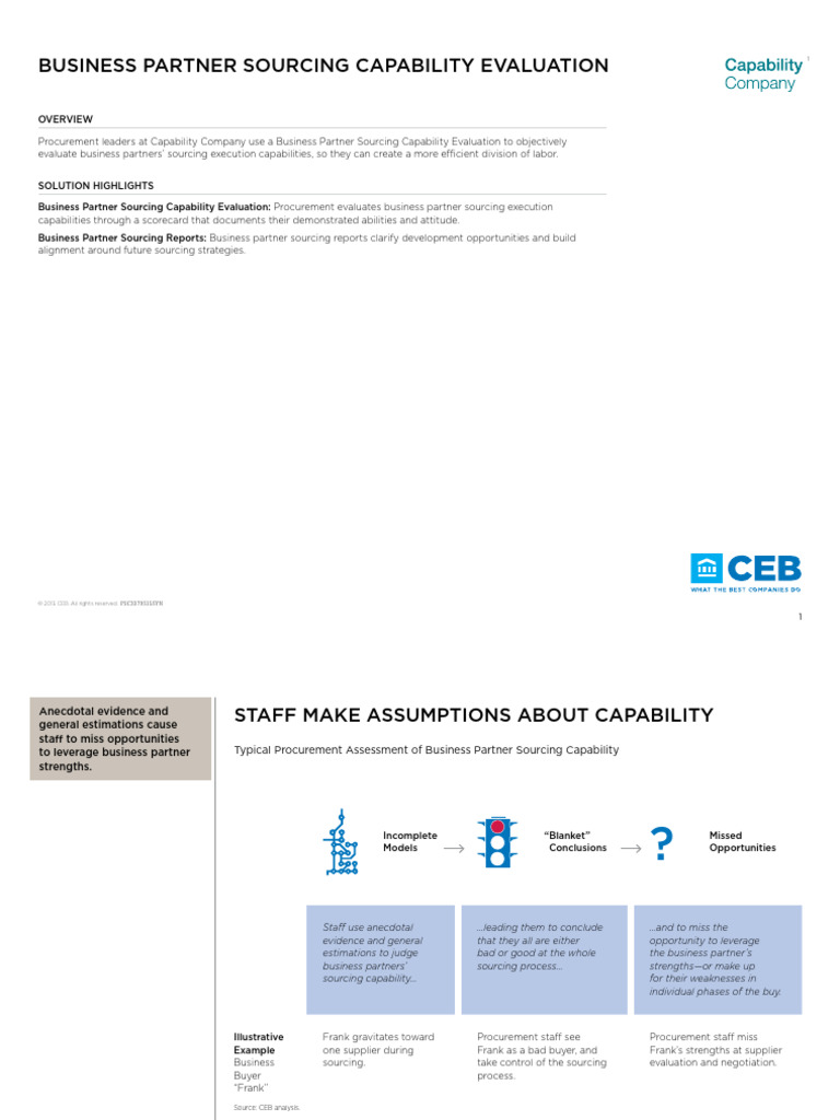 CEB Ignition: Business Partner Sourcing Capability Evaluation | PDF ...