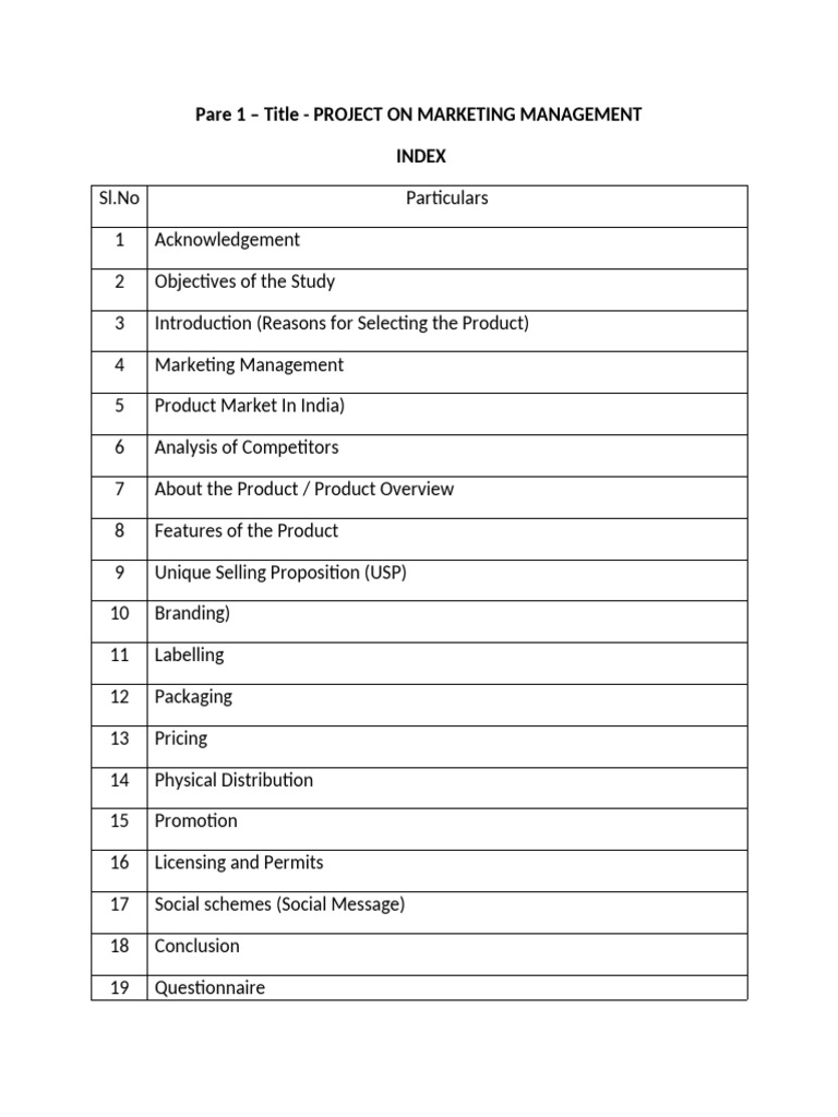 Marketing Management Project Overview | PDF | Marketing | Brand