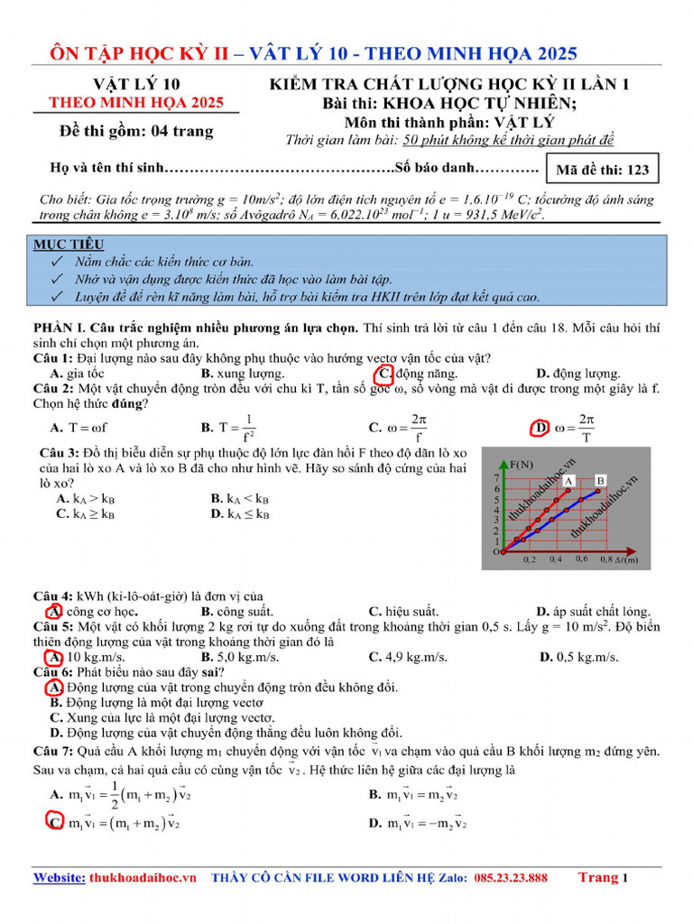 On Tap Hoc Ky II de So 01 | PDF