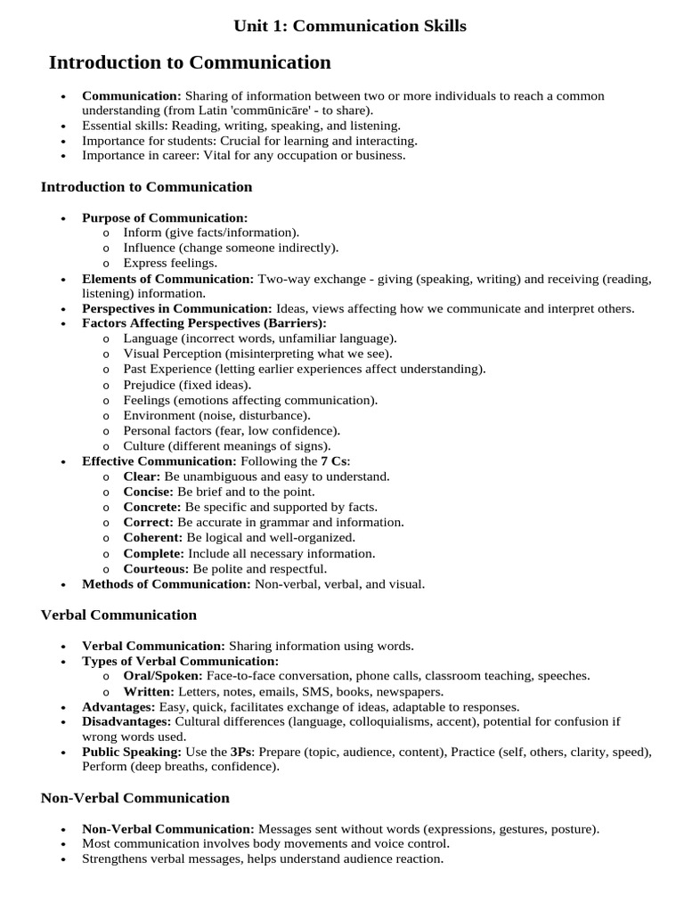 Introduction to Communication Skills | PDF | Communication | Nonverbal ...