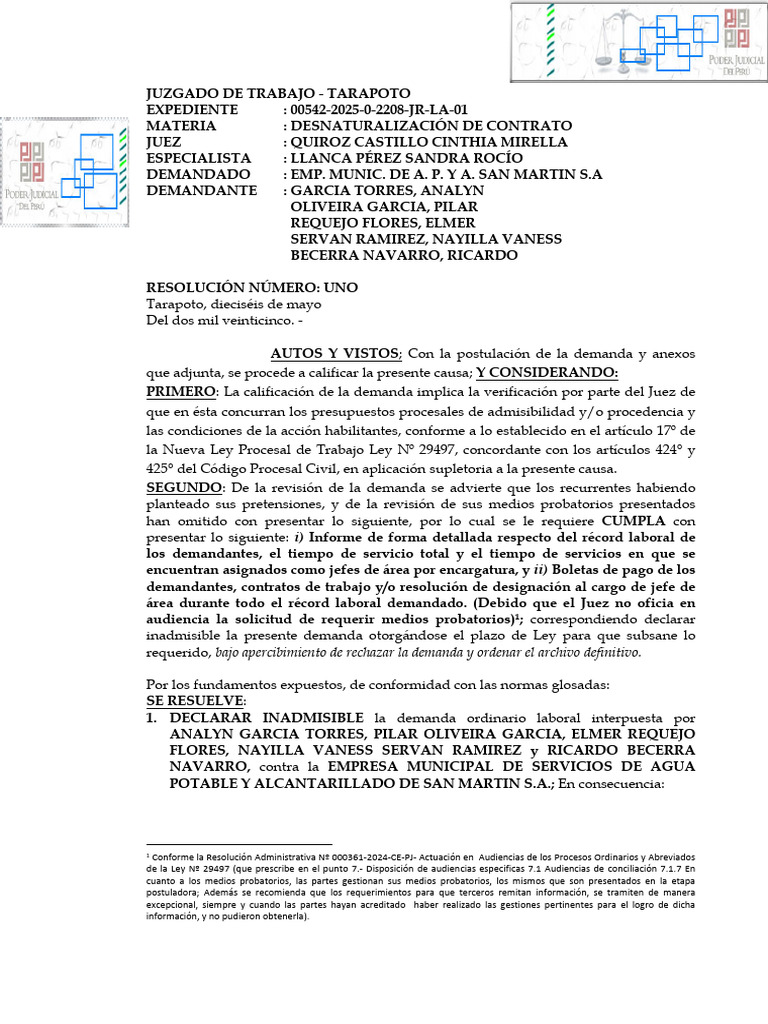 Subsanar Resolucion | PDF | Judicaturas | Ley Pública