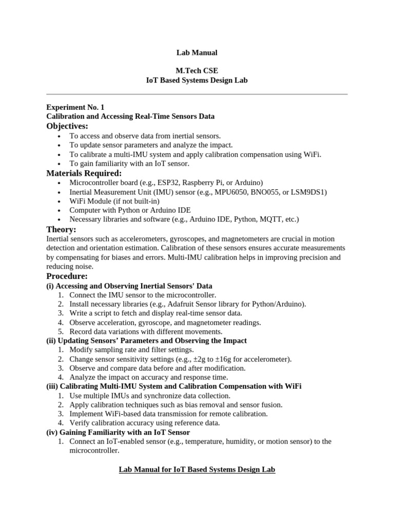 Lab Manual For IoT Based Systems Design Lab | PDF | Raspberry Pi | Booting