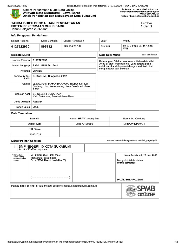 Pendaftaran Padil | PDF