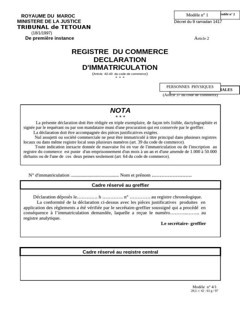 RC P Physique Immatriculation (Module 1) | PDF