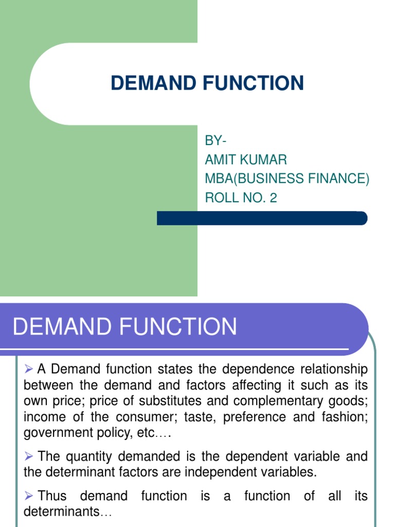 Demand Function | PDF | Demand | Demand Curve
