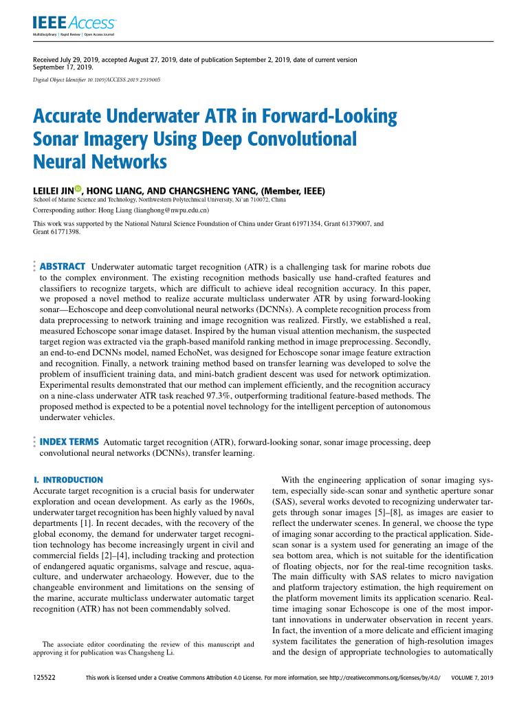 Deep Learning for Underwater ATR | PDF | Computer Vision | Deep Learning