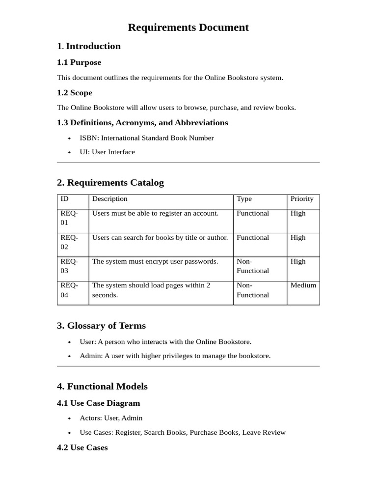 Requirements Document Example | PDF | Use Case | Online Shopping