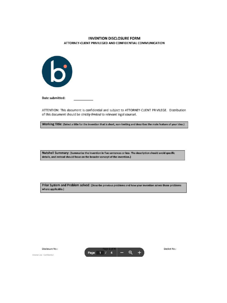 Invention Disclosure Form 03.2025 | PDF