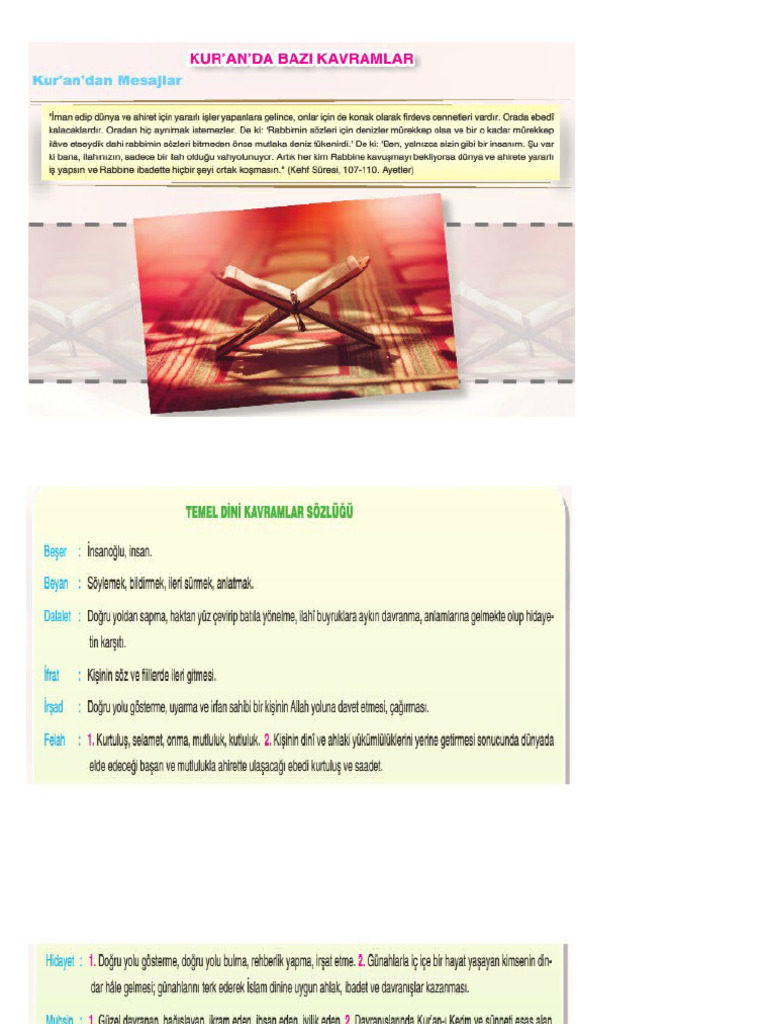 Sınıf 3. Ünite Kuranda Bazı Kavramlar | PDF