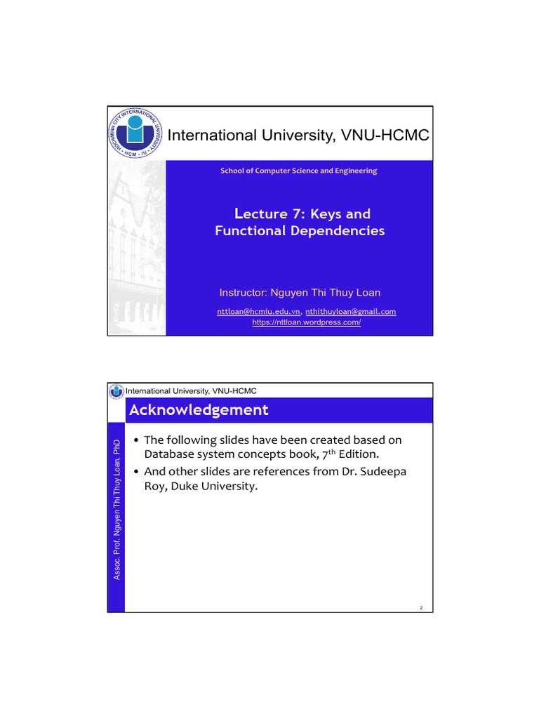 Keys and Functional Dependencies in Databases | PDF | Computer ...