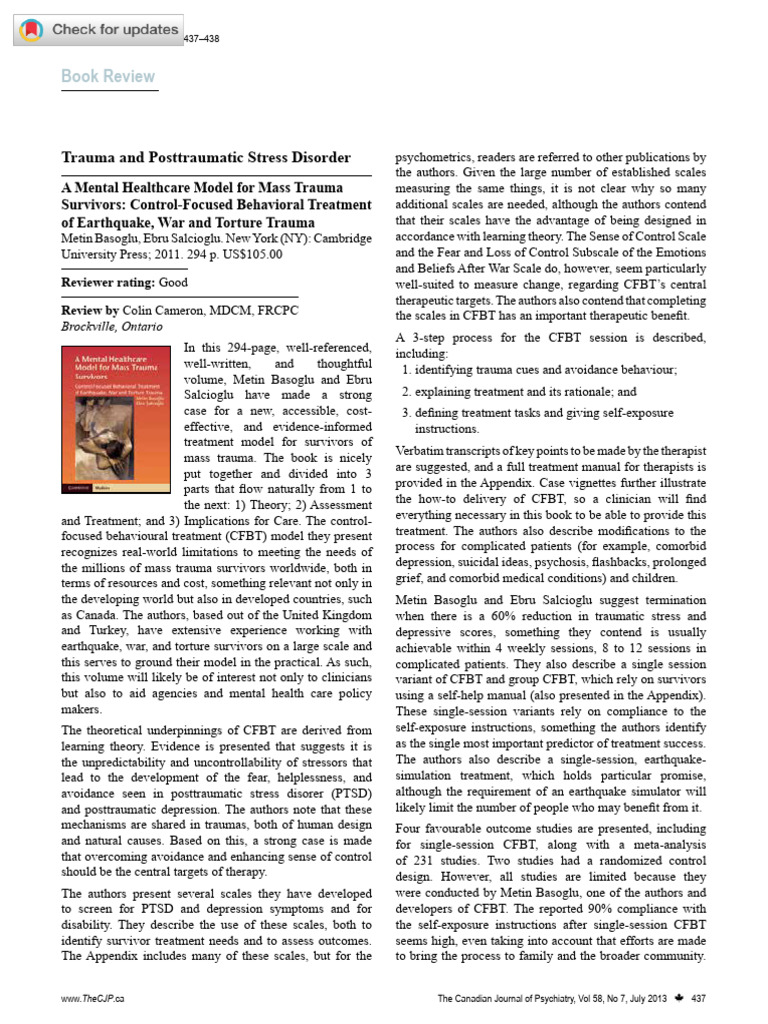 Control-Focused Treatment for Trauma | PDF | Psychological Trauma ...