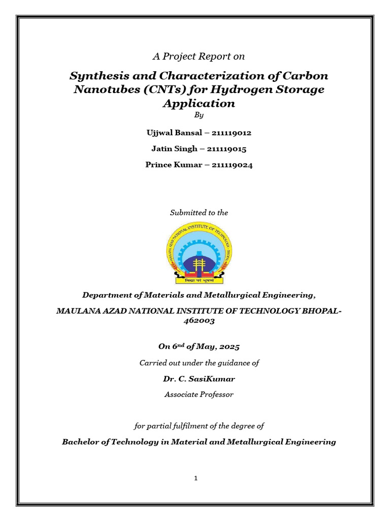 Carbon Nanotubes for Hydrogen Storage | PDF | Carbon Nanotube ...