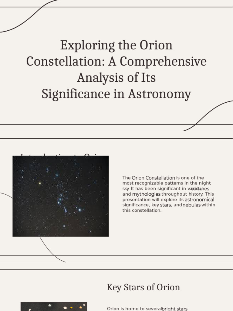 Significance of the Orion Constellation | PDF