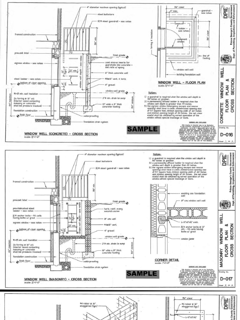 PG County - Window Well Details 5.14.22 | PDF