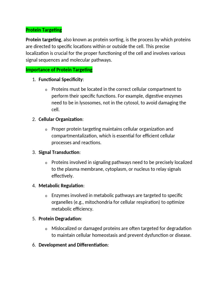 Protein Targeting by Me | PDF | Protein Targeting | Cell Membrane