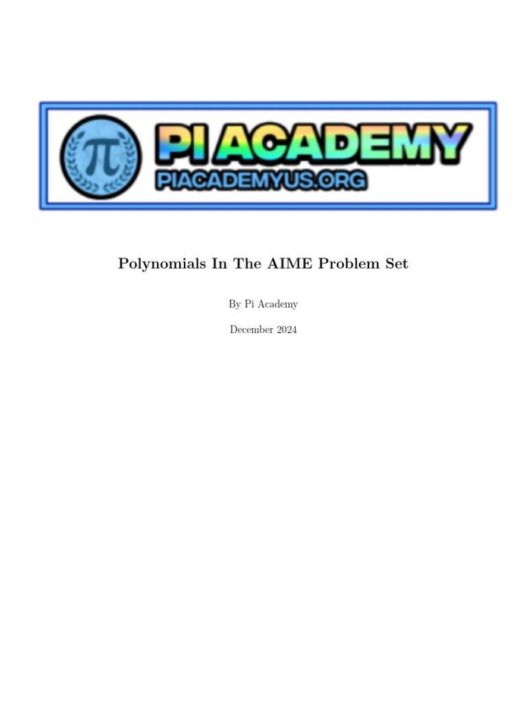 2016 AIME II Problem 10 Solution | PDF | Polynomial | Zero Of A Function