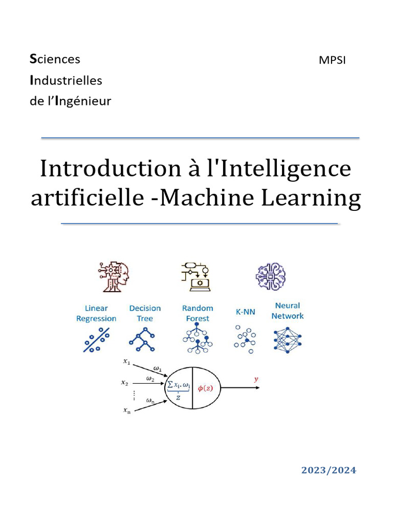 Introduction à l'IA et Machine Learning | PDF | Apprentissage ...