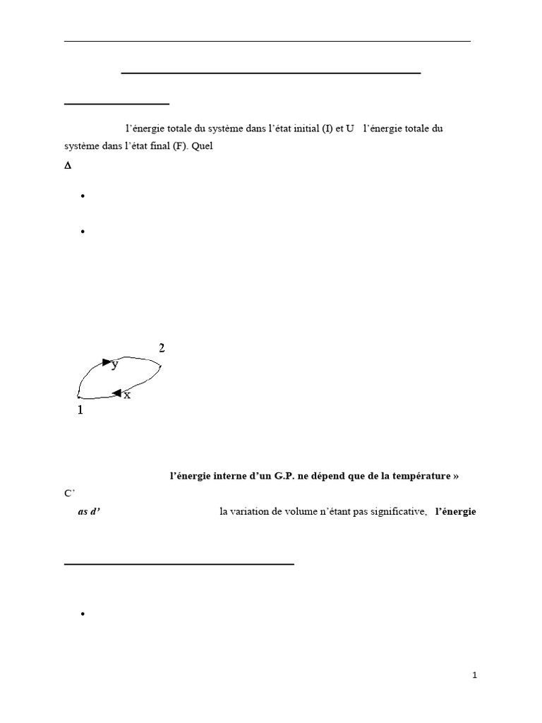 Premier principe de la thermodynamique | PDF | Enthalpie de changement ...
