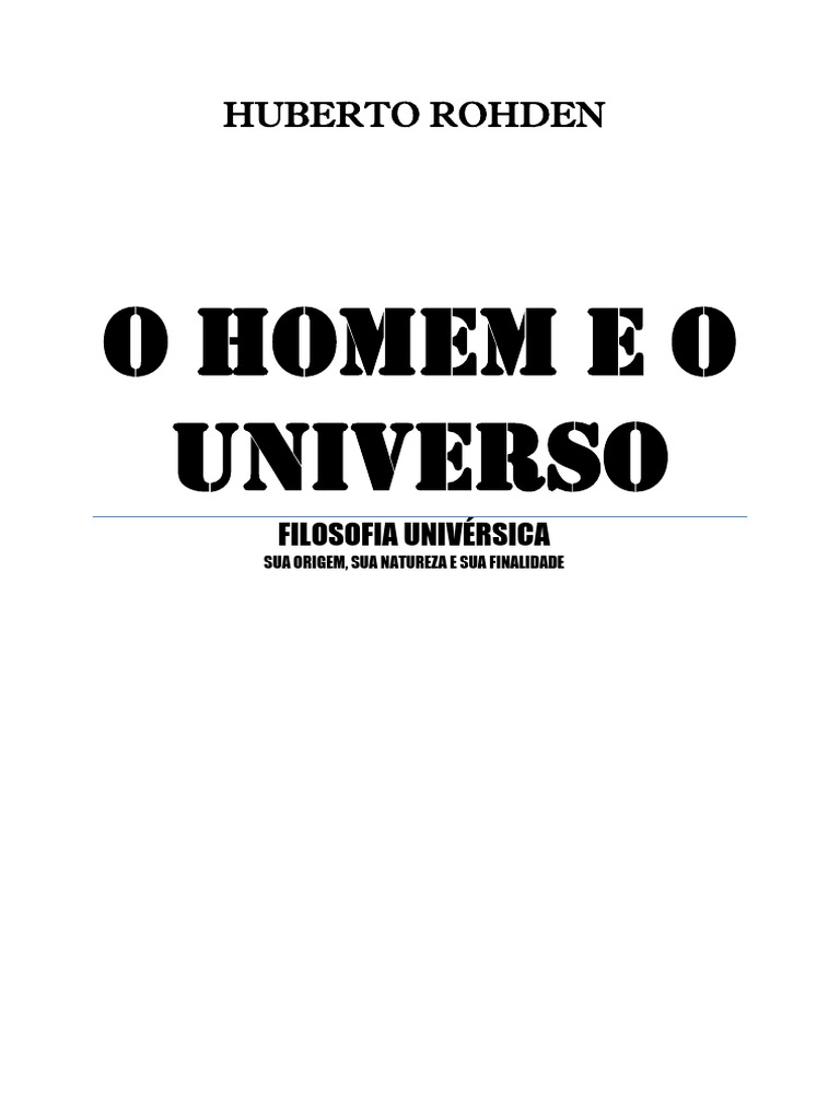 Filosofia Univérsica de Huberto Rohden | PDF | Universo | Monismo