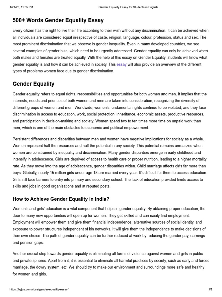 Gender Equality: A Path to Empowerment | PDF | Gender Studies | Gender ...