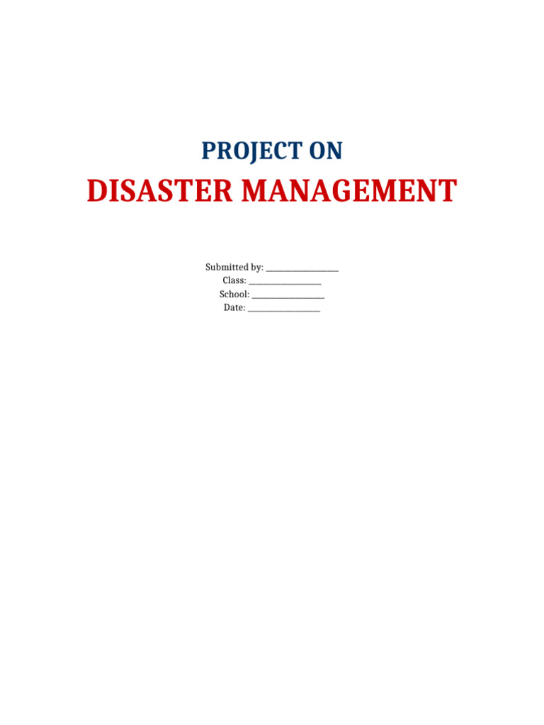 Disaster Management: Key Strategies & Roles | PDF | Emergency ...