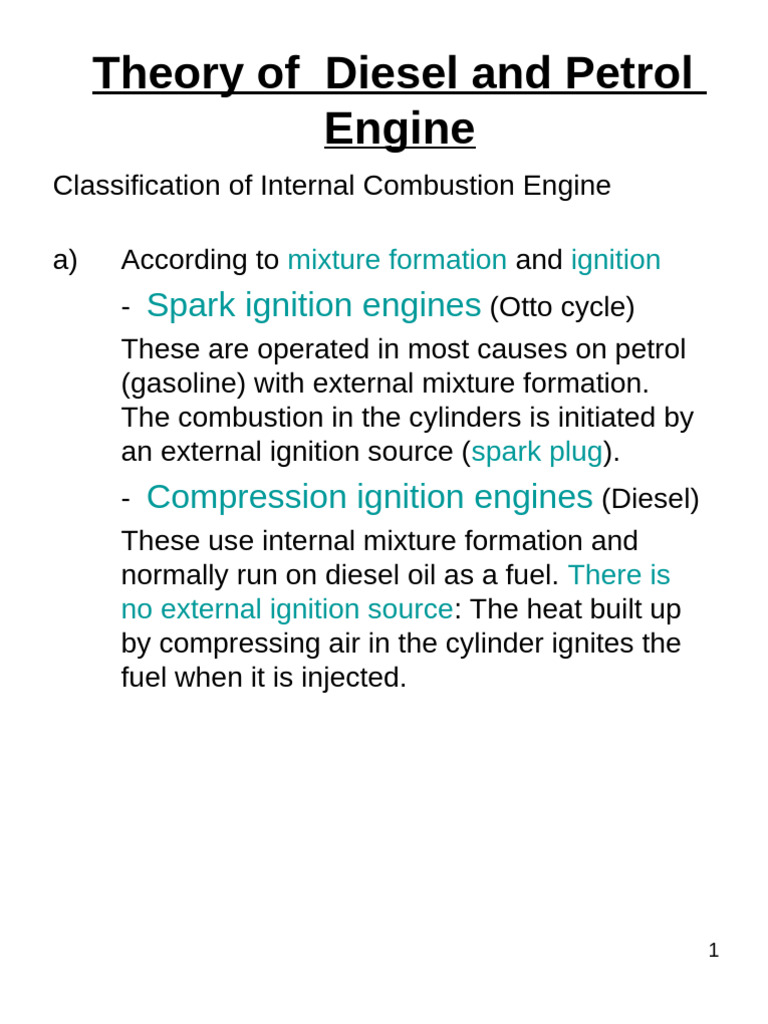 Diesel vs Petrol Engine Overview | PDF | Internal Combustion Engine ...