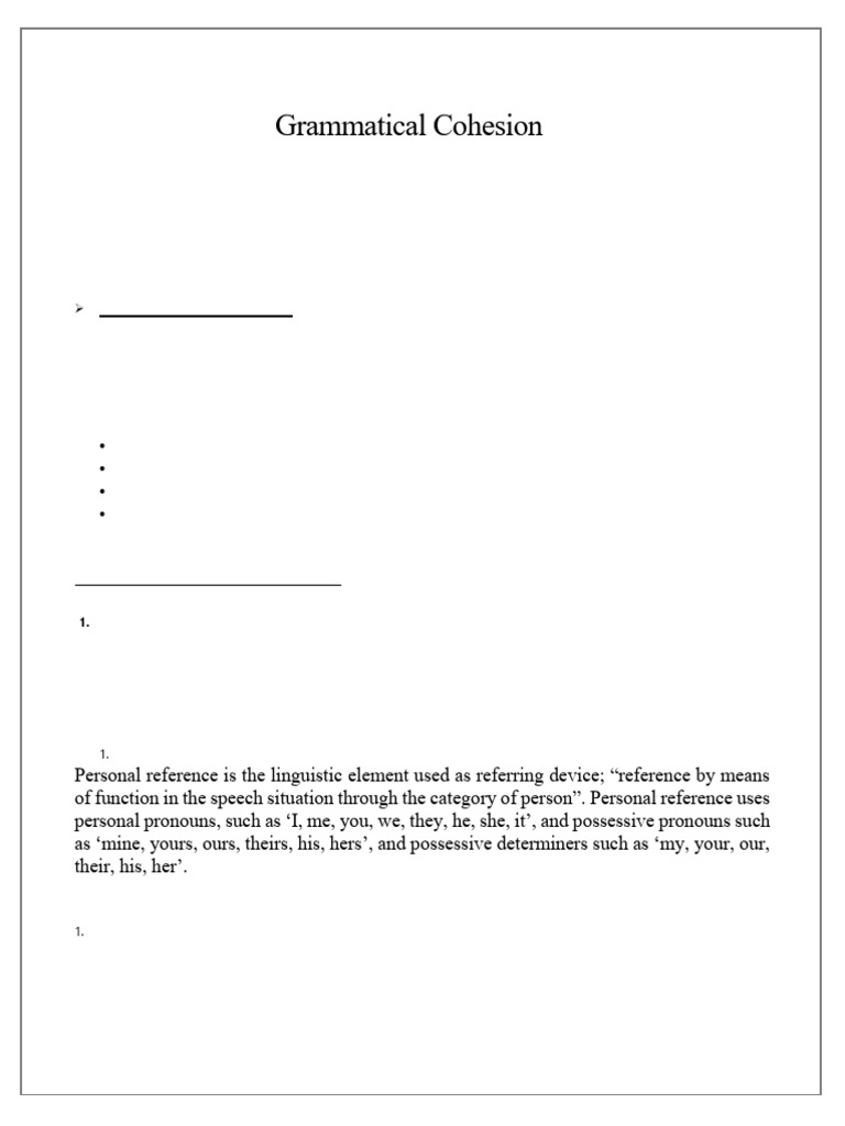 Understanding Grammatical Cohesion | PDF | Verb | Linguistics