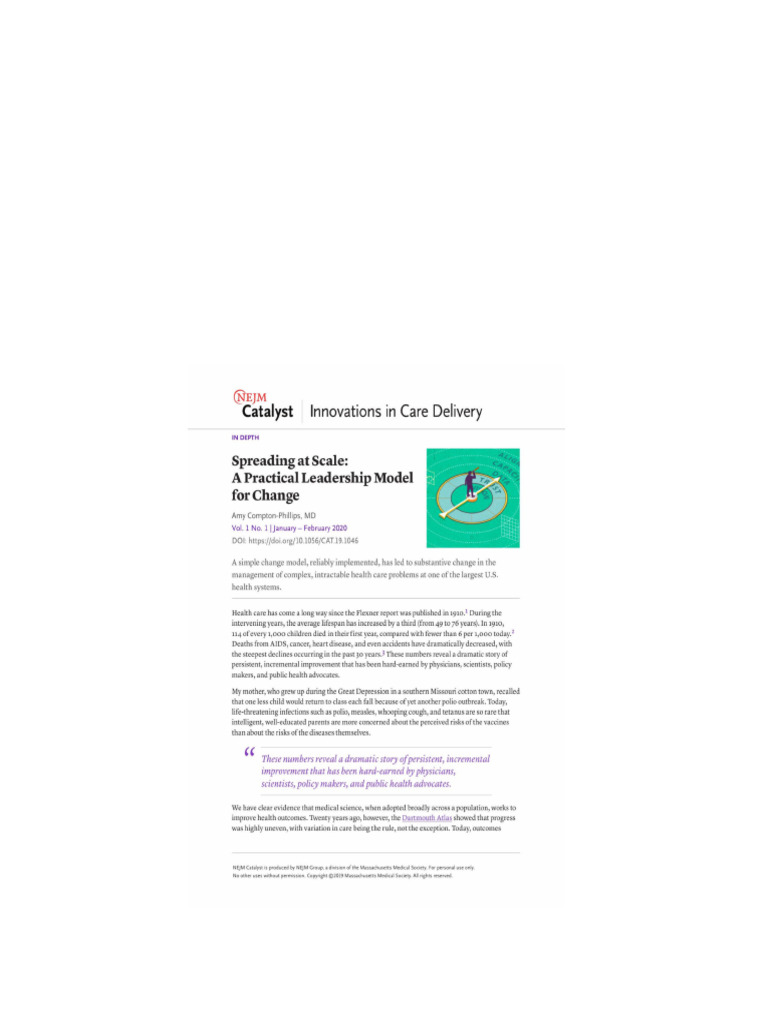 NEJM Catalyst Spreading at Scale A Practical Leadership Model For ...