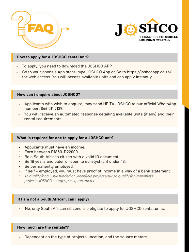 JOSHCO Flats Application Guide 2025 | PDF | Lease | Password