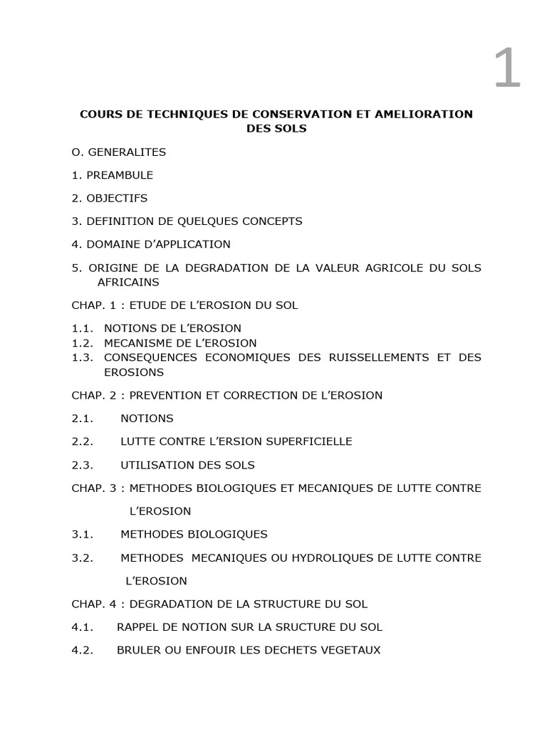 Techniques de Conservation des Sols | PDF | Sol (pédologie) | Ruissellement
