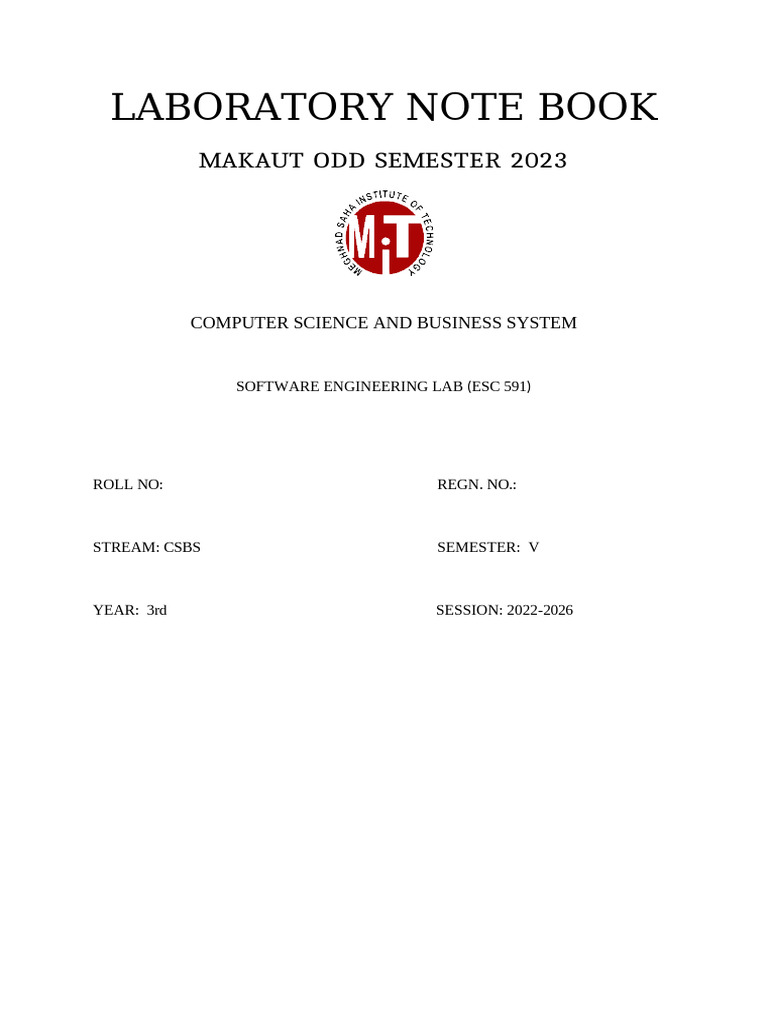 Software Engineering Lab Notebook 2023 | PDF