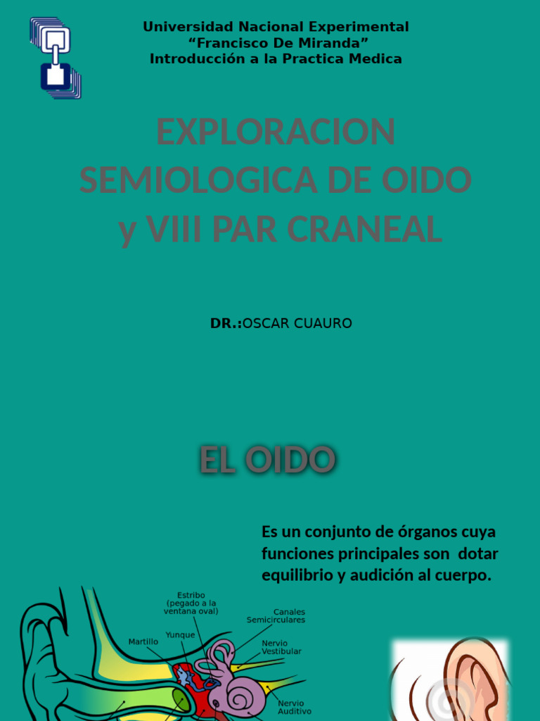 Oido y VIIIpar Craneal (C) | PDF | Oído | Escuchando
