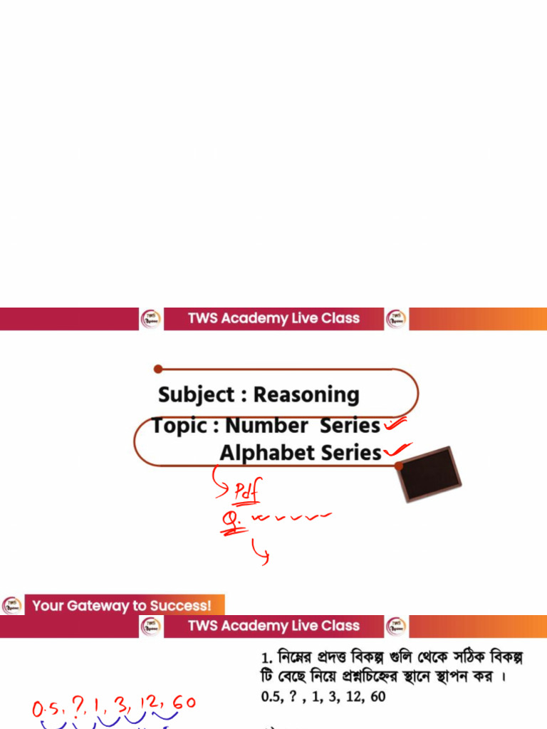 L1 - Reasoning Topic - All Type of Series by Firoz Sir | PDF