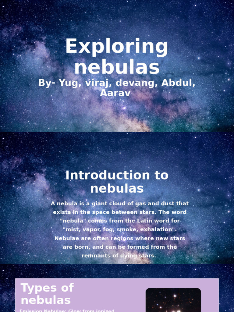 Types and Examples of Nebulae | PDF | Nebula | Hubble Space Telescope