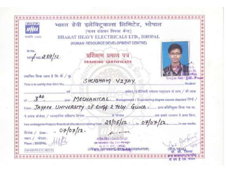 Sample Certificate Format | PDF