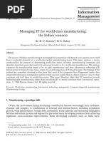 Managing IT For World-Class Manufacturing - The Indian Scenario