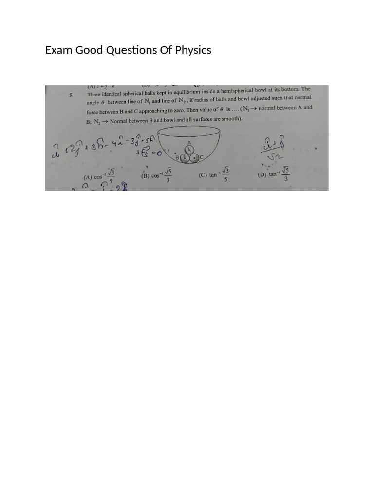 Exam Good Questions of Physics | PDF