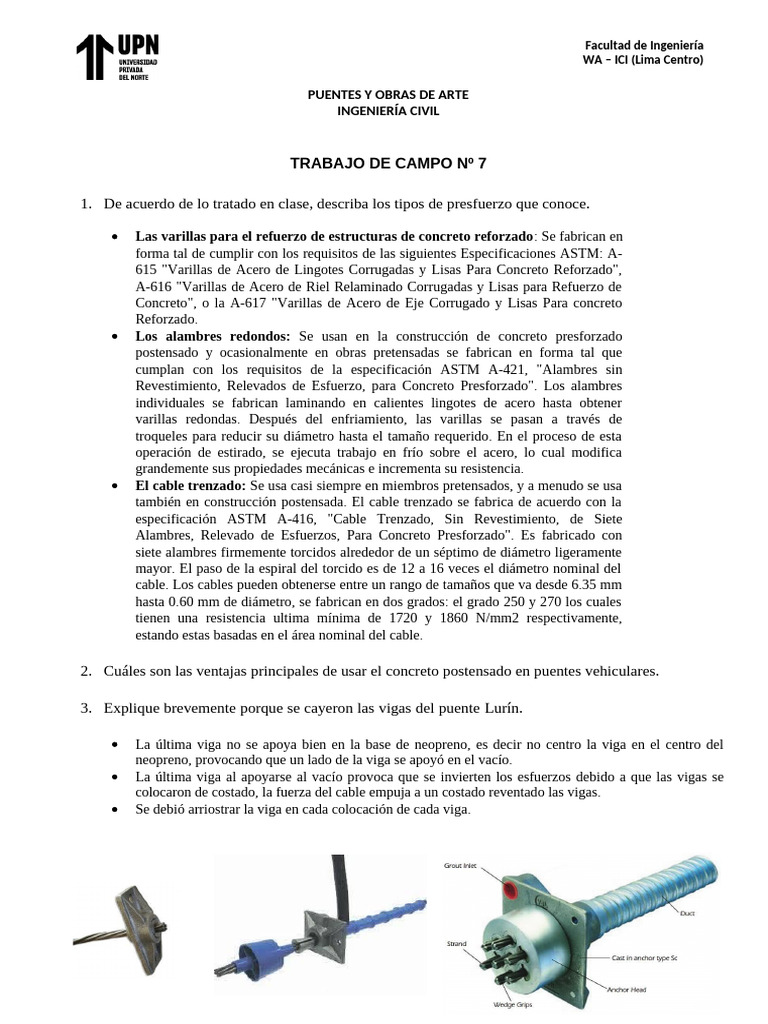 Grupo 04 TC7 | PDF | Hormigón pretensado | Acero
