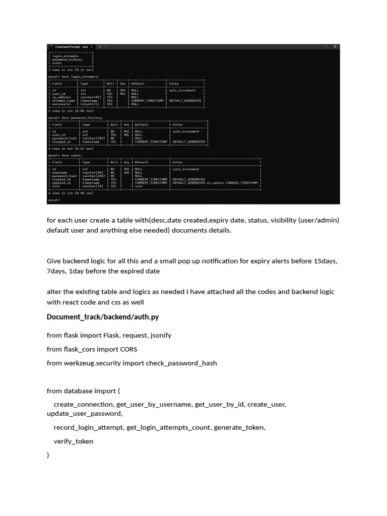 Document Expiry Tracking System | PDF | Access Control | Cryptography