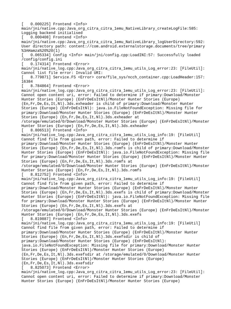 Citra Emulator Log Analysis | PDF | Computer Architecture | System Software