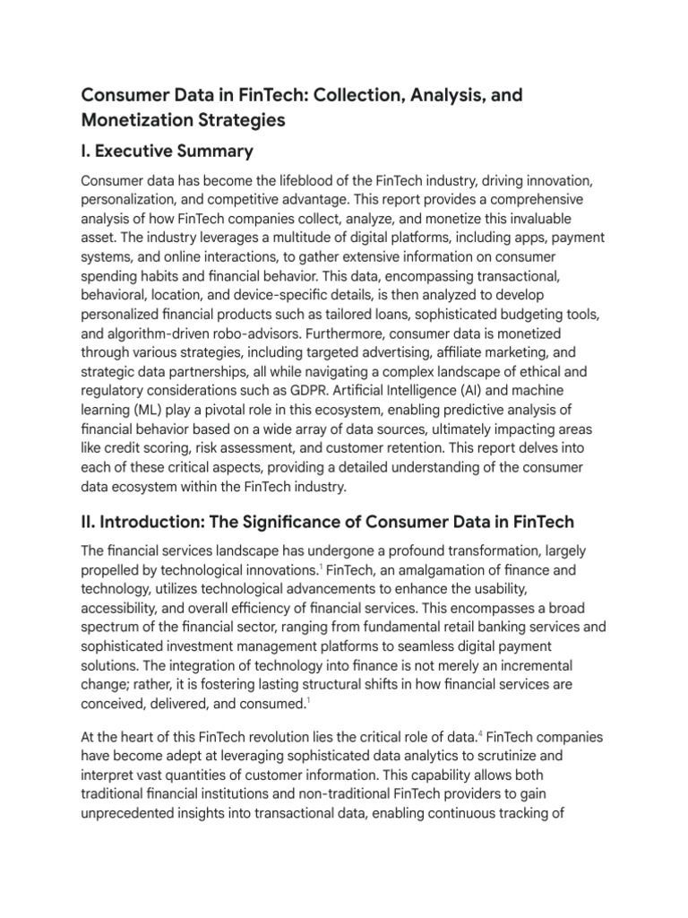 Consumer Data Strategies in FinTech | PDF | Artificial Intelligence ...
