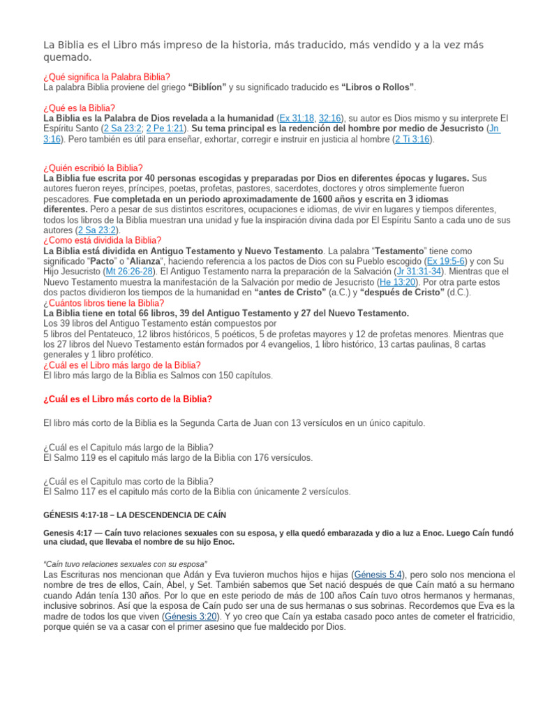 La Biblia Es El Libro Más Impreso de La Historia | PDF | Biblia | Viejo ...