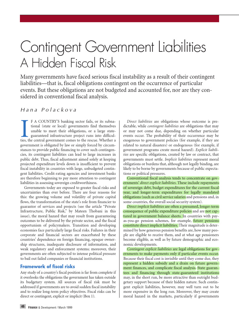 Contingent Risks in Banking Sector | PDF | Risk | Insurance