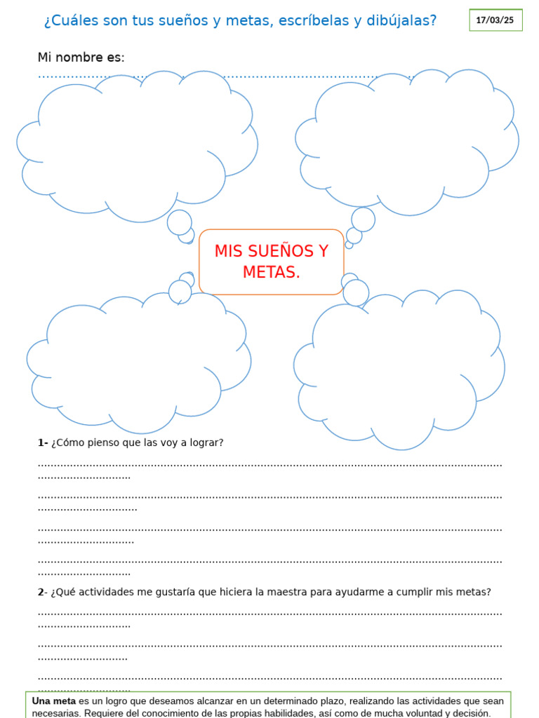 Mis Sueños y Metas Personales | PDF