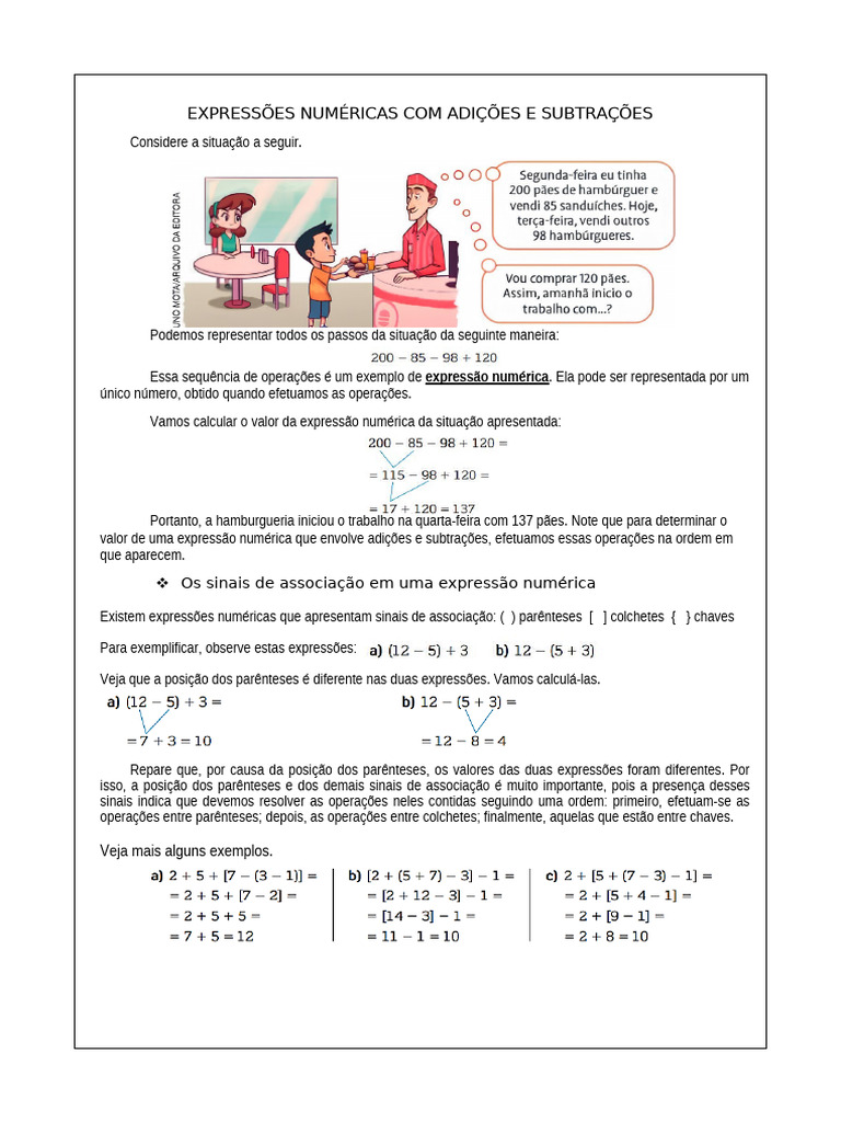 Expressões Numéricas para 6º Ano | PDF