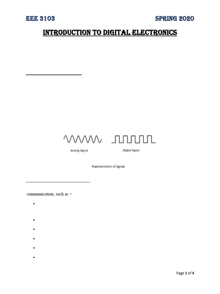 Introduction To Digital Electronics | PDF | Logic Gate | Digital Signal