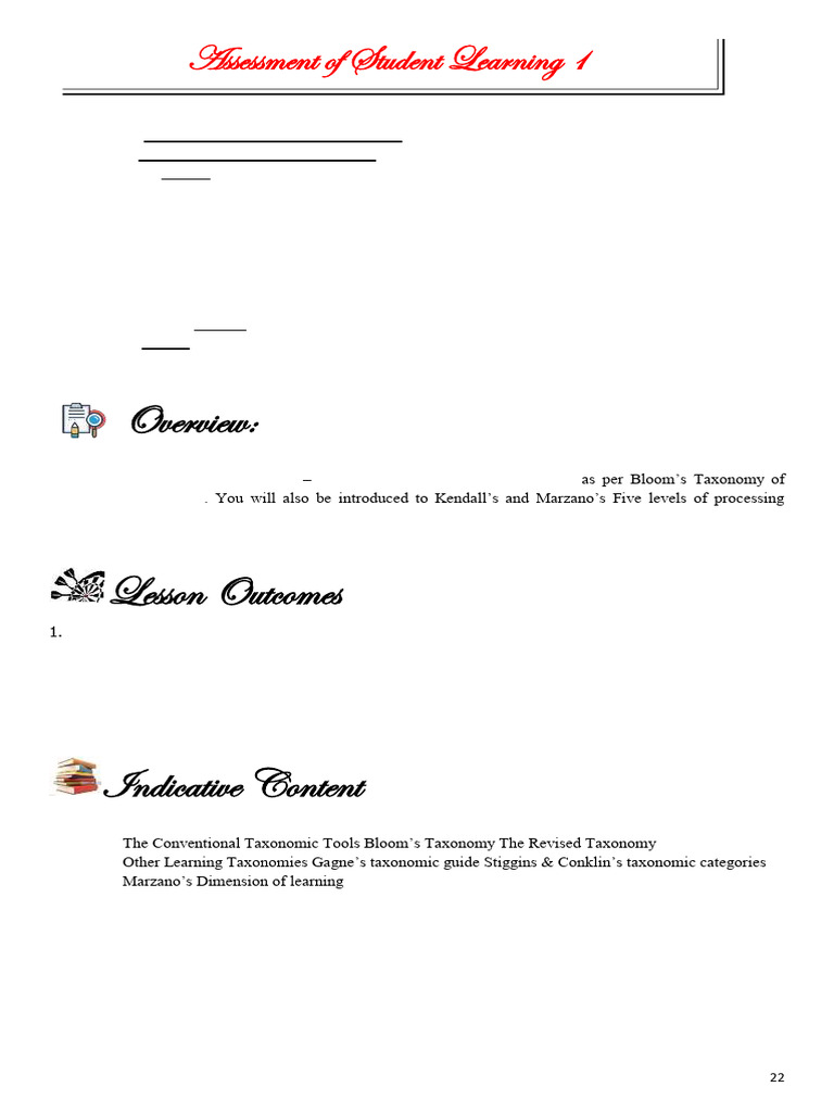C 2. Learning Assessment and Learning Outcomes | PDF | Learning | Knowledge