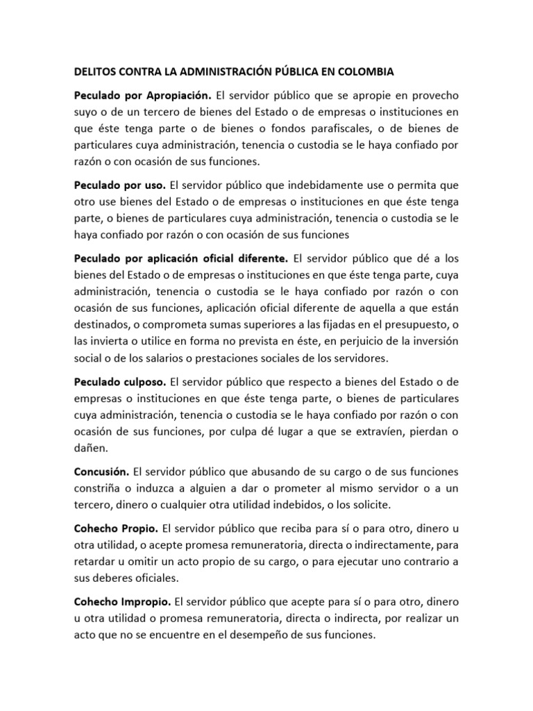 Delitos Contra La Administración Pública | PDF | Soborno | Justicia