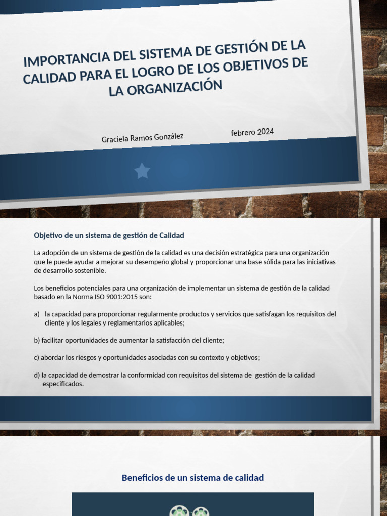 Importancia del Sistema de Calidad ISO 9001 | PDF | Sistema de manejo ...