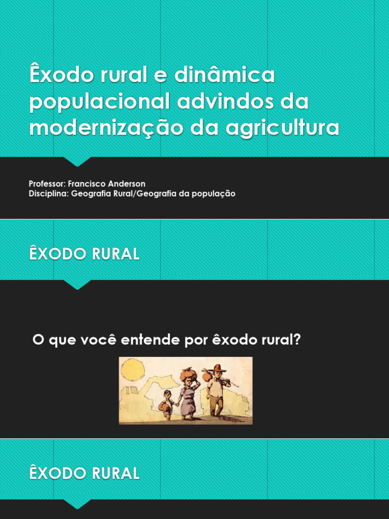 Êxodo Rural e Modernização no Brasil | PDF | Agricultura | Economia